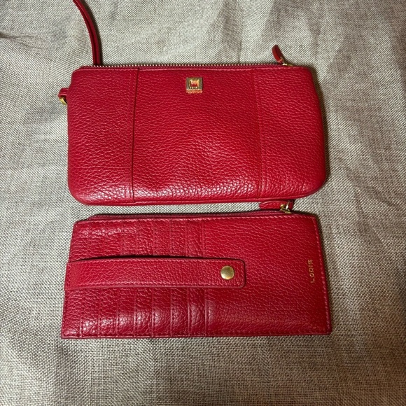 Lodis Olivia Red Italian Leather Wristlet Wallet Combo. NWOT - Picture 10 of 12